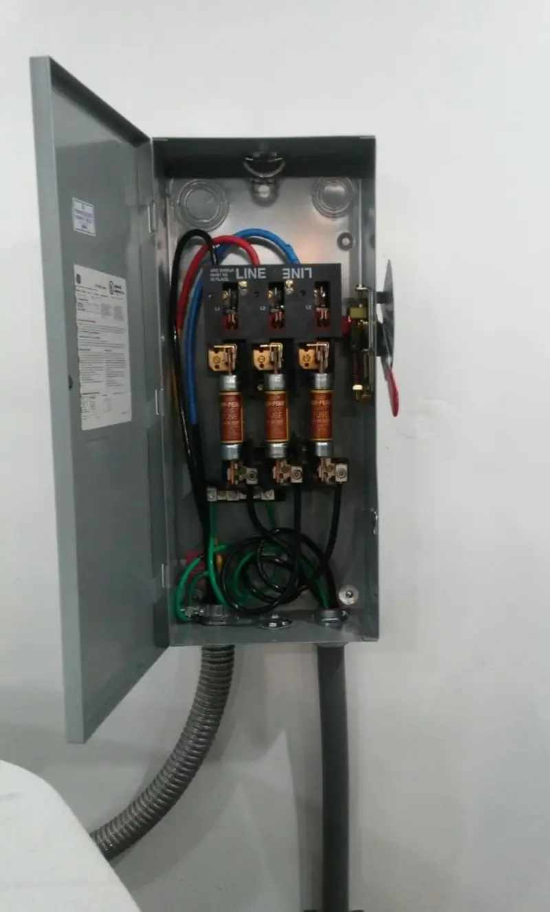 Three-phase disconnect switch installed for Smoke Detector Installation in Pittsfield